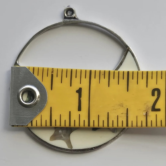 Vintage Alpaca Mexico Abalone Shell stars Silver Pendant - Picture 10 of 11